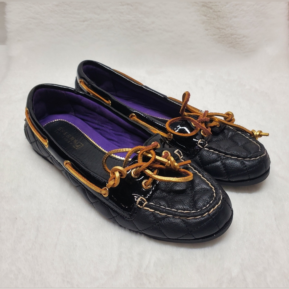 ✨️Womens black slip on Sperry